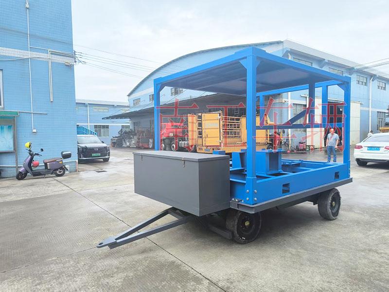5噸牽引式移動發(fā)電機(jī)艙平板工具拖車